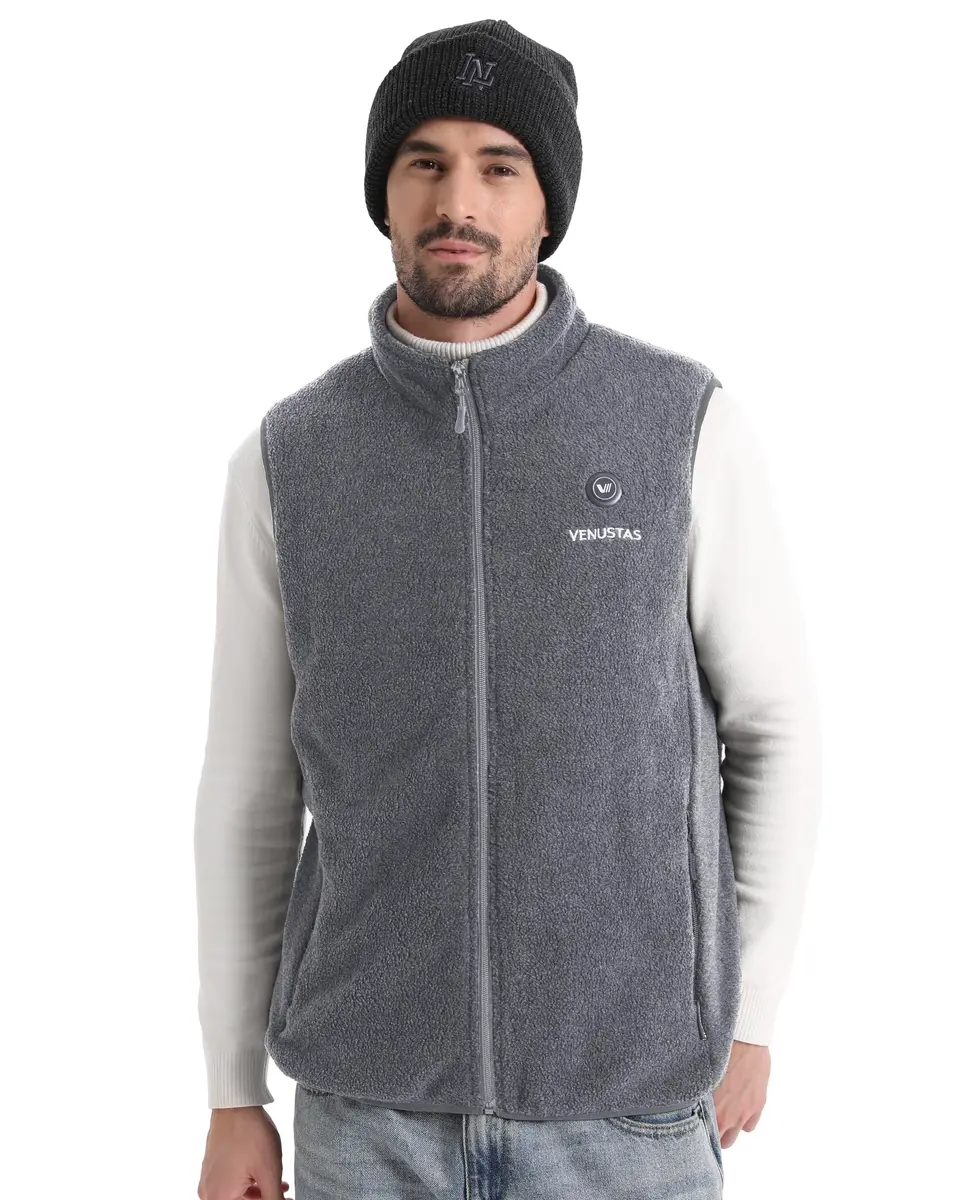 Venustas Men's Heated Fleece Vest with 6 Heating Zones & Battery Pack | Lightweight, 5X-Large, Gray, Winter - view 2
