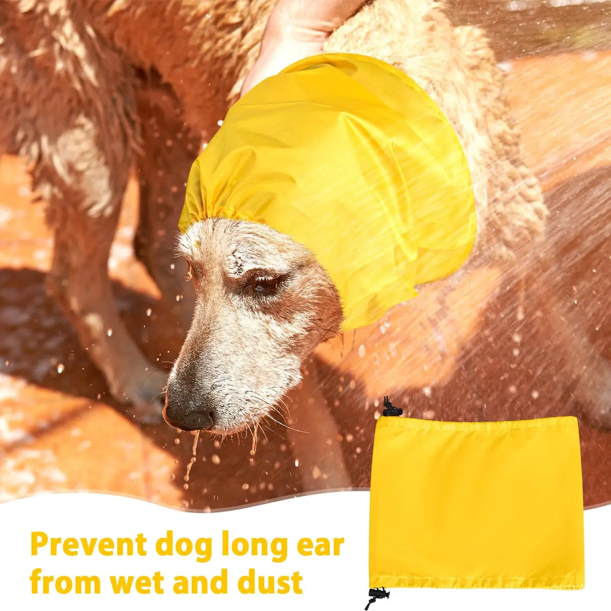 Aliceset Dog Bath Shower Caps 3 Pack Waterproof Ear Covers for Bathing | Adjustable, Durable & Versatile (70-120 chars) - view 5