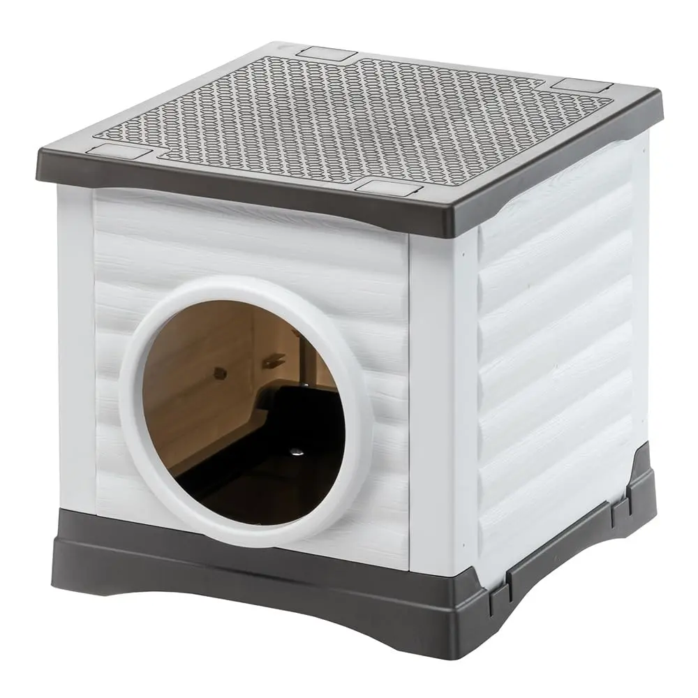 Ferplast PETVILLA 50 Small Dog & Cat Kennel | Eco-Friendly Recycled Plastic Pet Shelter - main product image