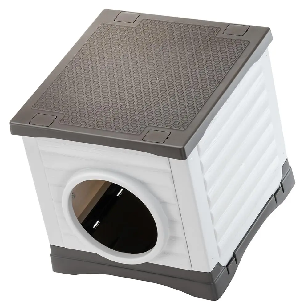 Ferplast PETVILLA 50 Small Dog & Cat Kennel | Eco-Friendly Recycled Plastic Pet Shelter - view 3
