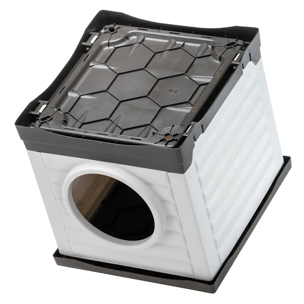 Ferplast PETVILLA 50 Small Dog & Cat Kennel | Eco-Friendly Recycled Plastic Pet Shelter - view 4