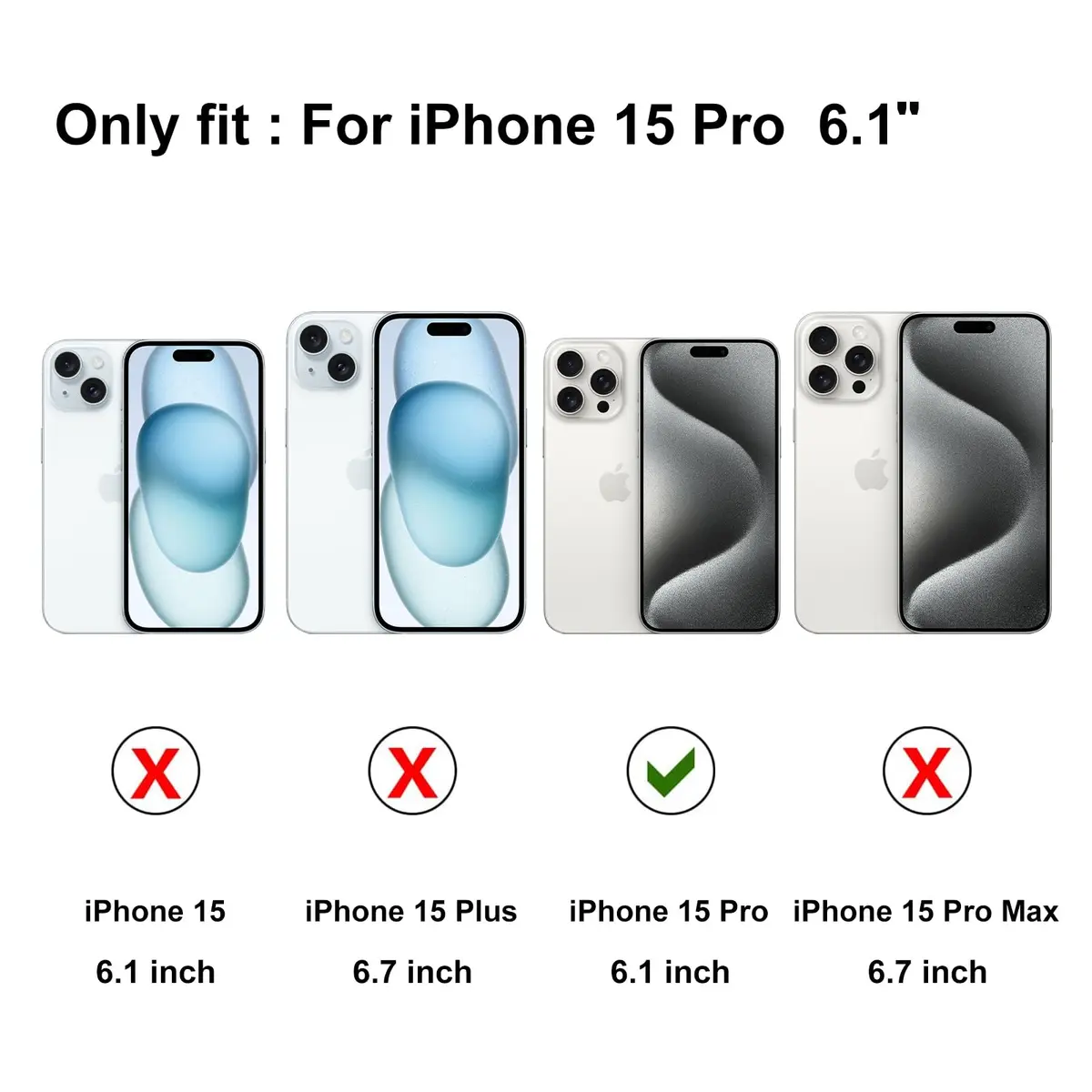 Lafunda Magnetic for iPhone 15 Pro Case Butterfly, Black | Stylish Shockproof TPU Cover with Magnetic Support - view 5