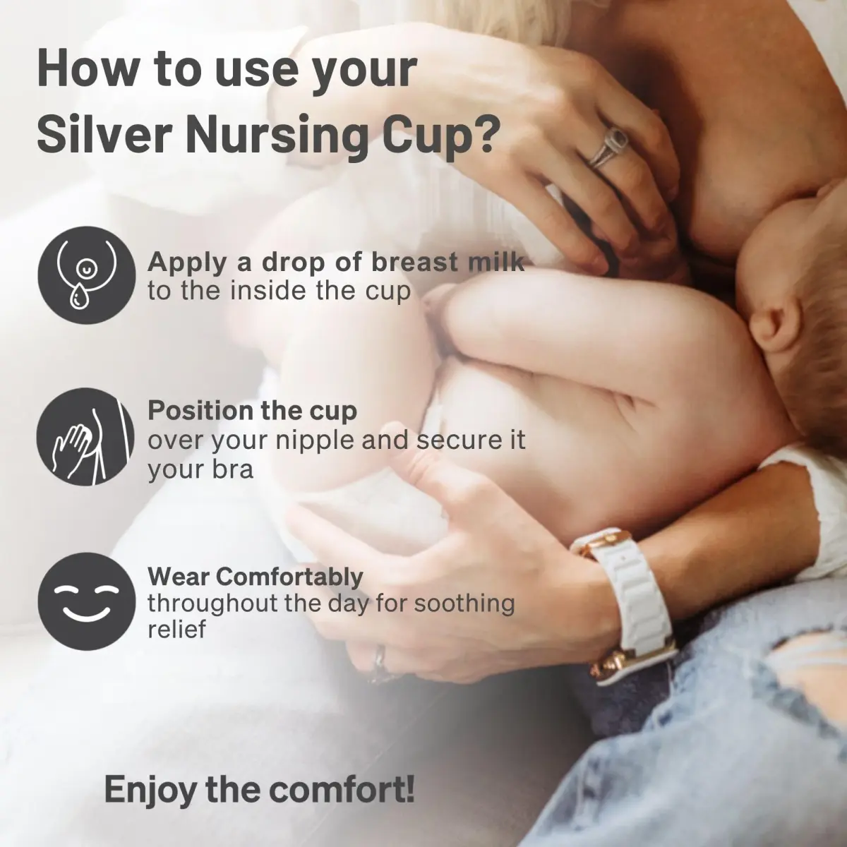 Love Noobs Silver Nursing Cups Regular (2 Count) | FDA Registered & Prüfengel Certified for Breastfeeding Comfort - view 4