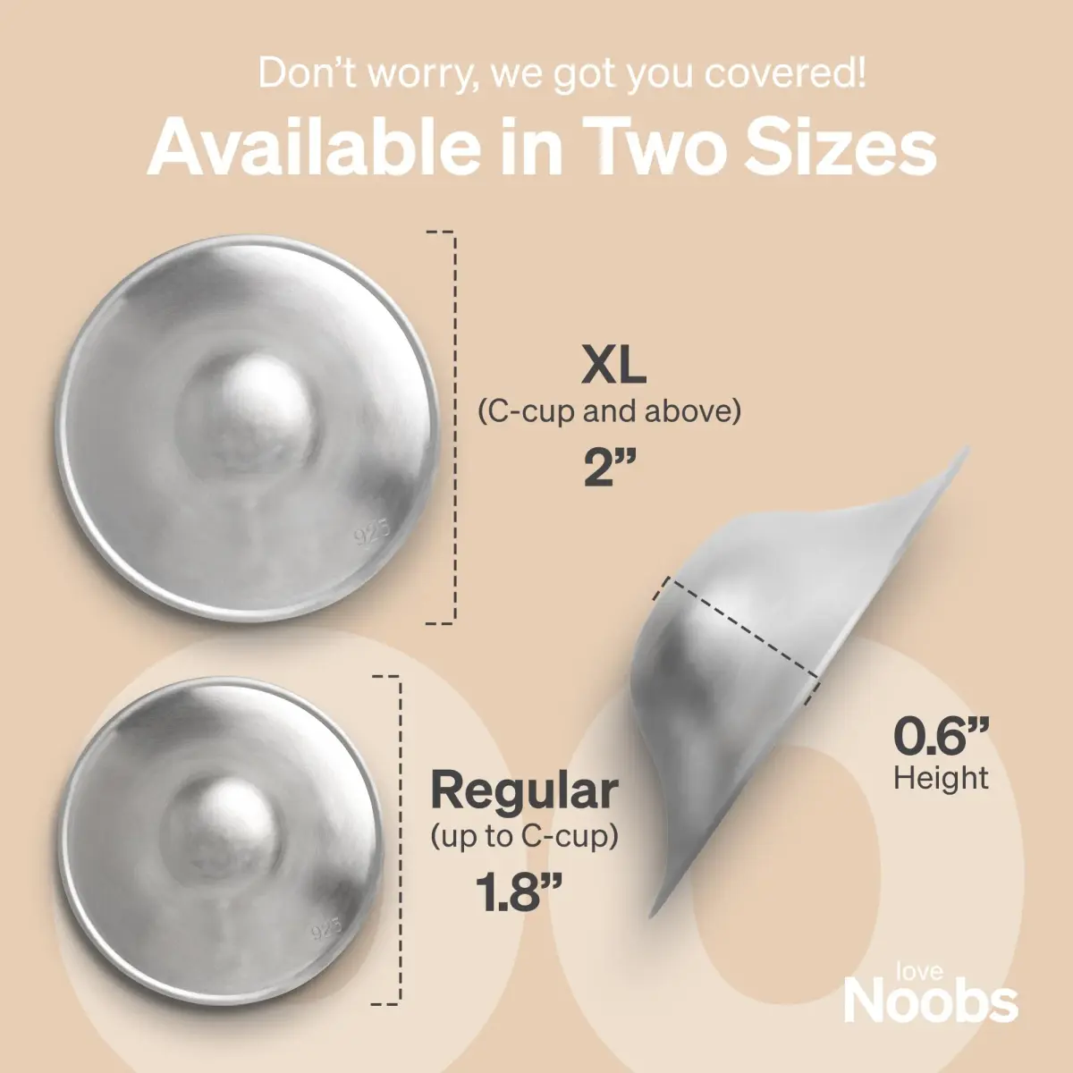 Love Noobs Silver Nursing Cups Regular (2 Count) | FDA Registered & Prüfengel Certified for Breastfeeding Comfort - view 5