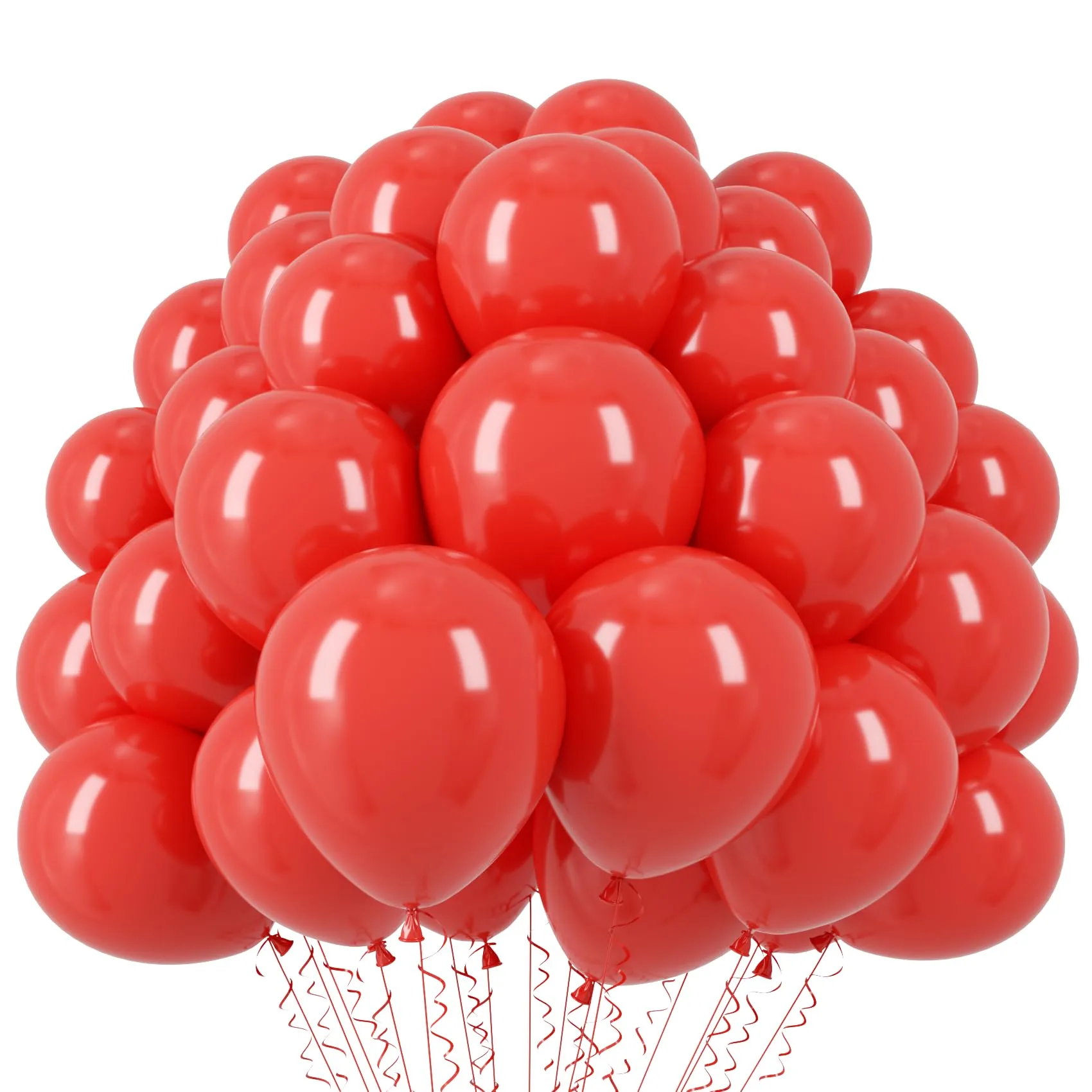 Voircoloria 110pcs Red Balloons 12inch Latex Party Balloons | Red Latex Balloons - main product image