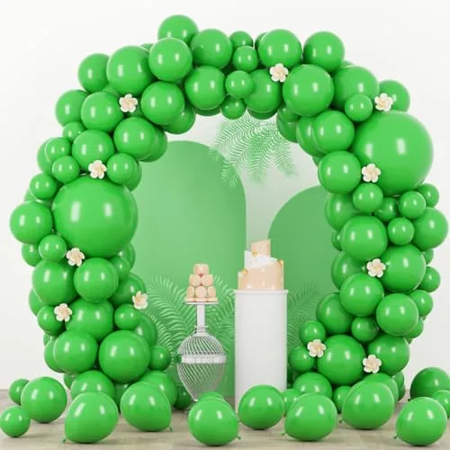 Voircoloria Green Balloons 110pcs 12 Inch Latex Party Balloons | Green Balloon Arch Kit for Celebrations - main product image