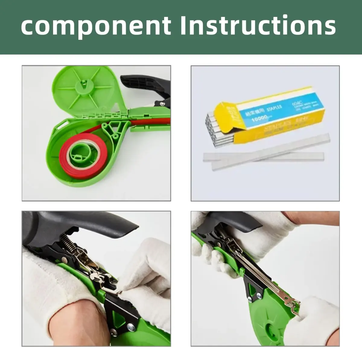 SUCA Green Plant Tying Machine with 20 Tape Rolls | 420g Lightweight Tool for Branches up to 45mm - view 8