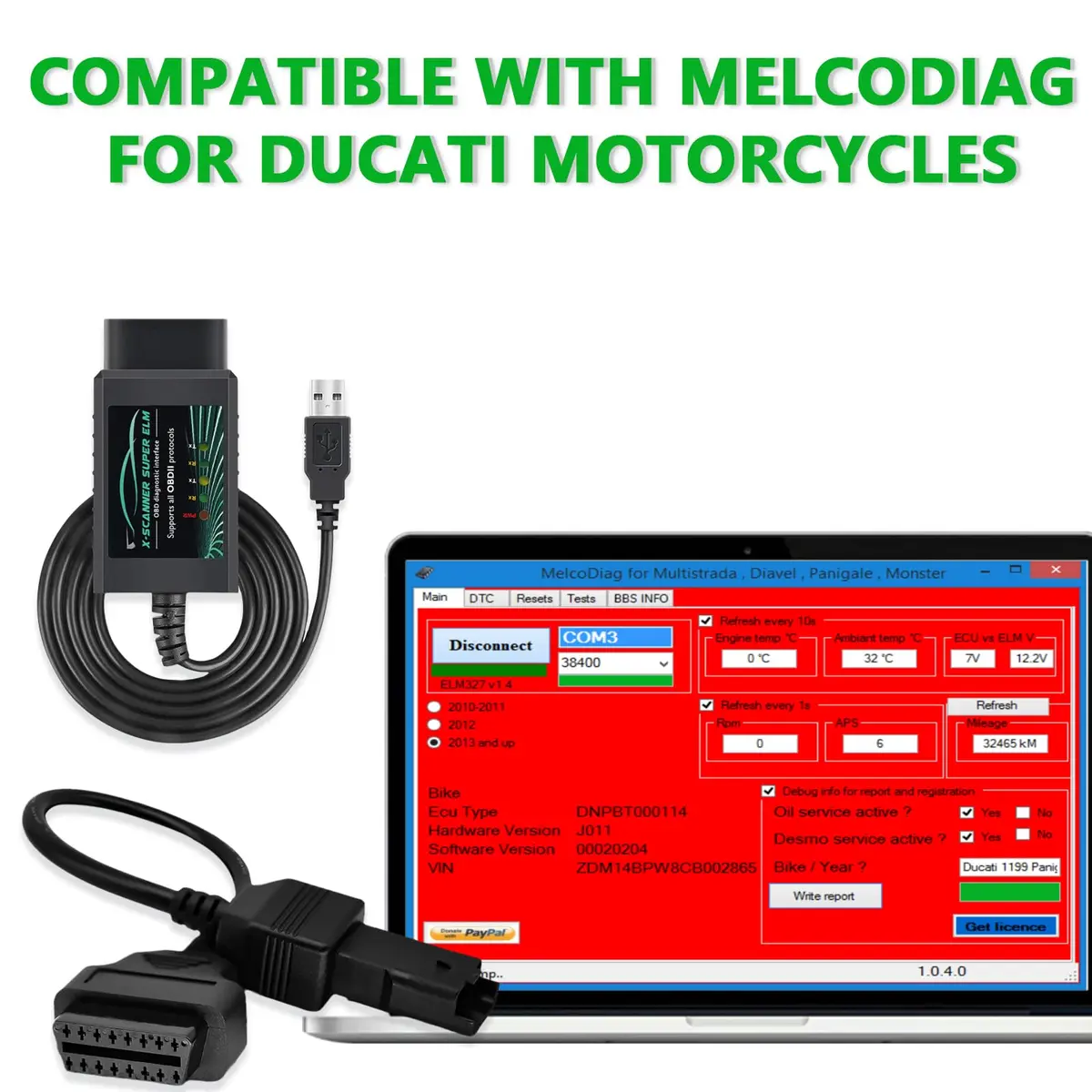 AMHTDOL ELM327 USB OBD2 Scanner with FT232RL 18F25K80 Chip | Read & Clear Engine Codes - view 2