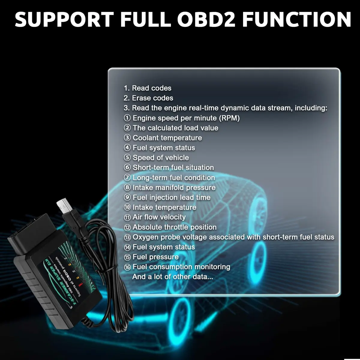 AMHTDOL ELM327 USB OBD2 Scanner with FT232RL 18F25K80 Chip | Read & Clear Engine Codes - view 4