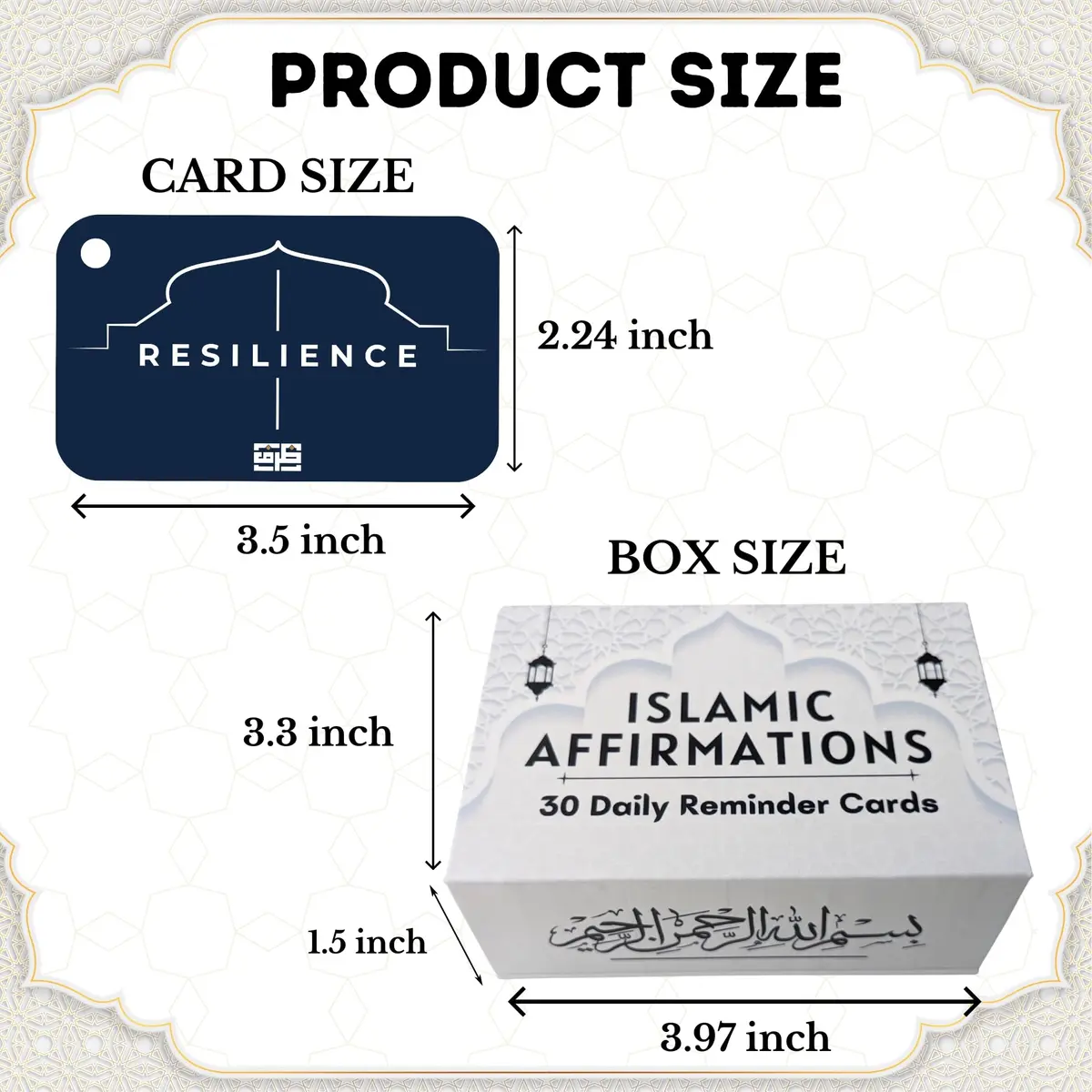 Zarf Limited Islamic Affirmations Cards (30 Daily Reminders) | Spiritual Quran Quotes, Durable 600gsm Paper, Portable Size - view 2