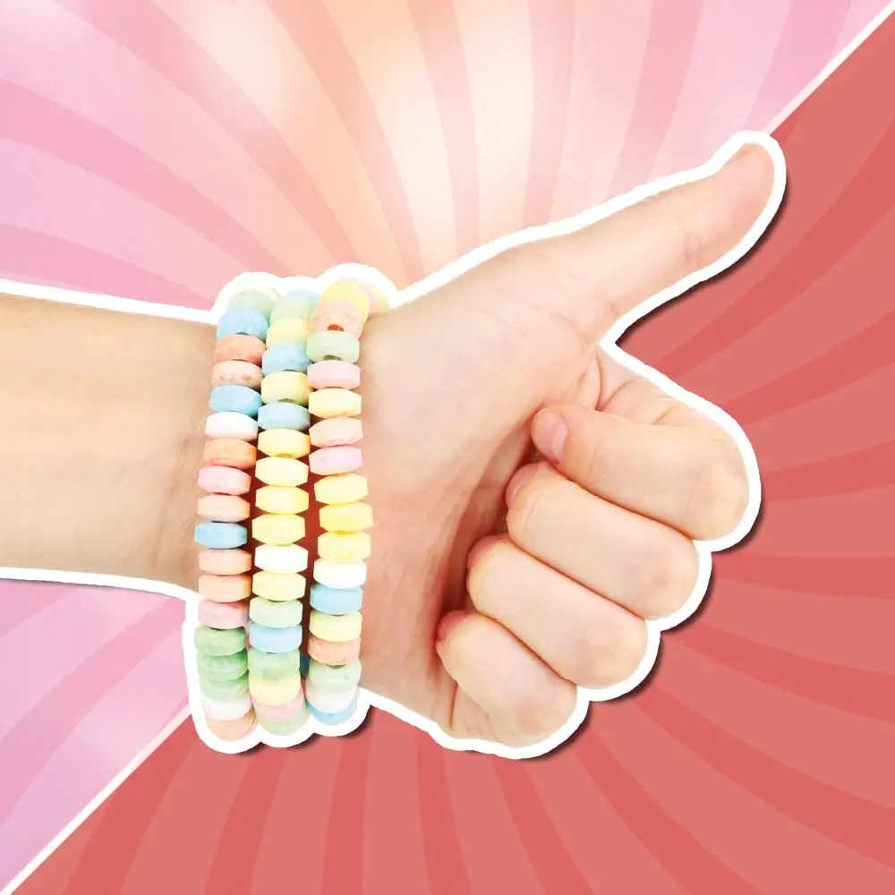 4YoreElves Candy Bracelets Individually Wrapped, Pack of 24 Pastel Candy Jewelry | Fun Retro Party Favors - view 4