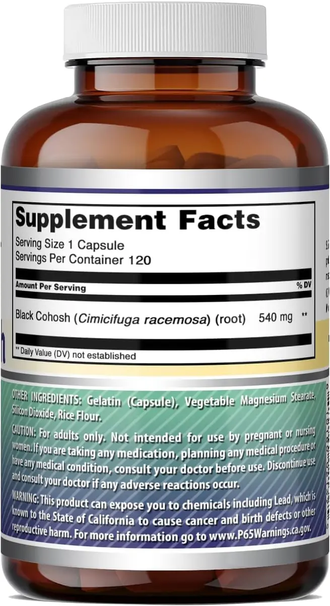 Amazing Nutrition Black Cohosh 540mg 120 Capsule Supplement | Gluten Free | Made in USA (3 Pack) - view 6
