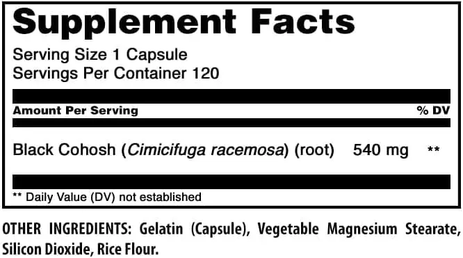 Amazing Nutrition Black Cohosh 540mg 120 Capsule Supplement | Gluten Free | Made in USA (3 Pack) - view 3
