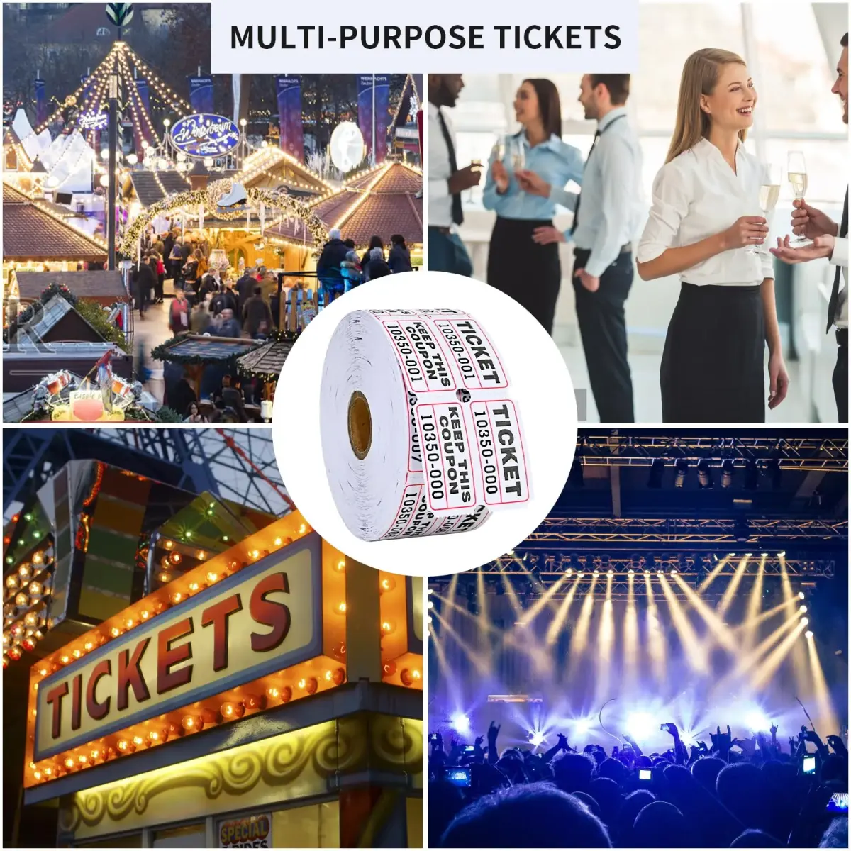 L LIKED Double Raffle Tickets Roll (2000 pcs total, 1000 per roll) | Easy Tear 50/50 Tickets for Events - view 7