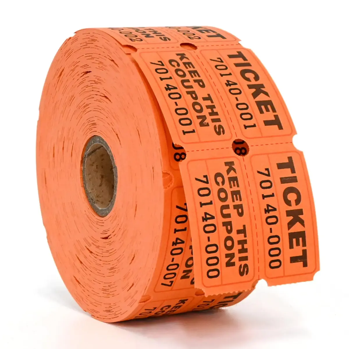L LIKED Orange Raffle Tickets 2" x 2", Double Roll, 1000 Pairs/Roll | Consecutively Numbered for Easy Event Management - main product image