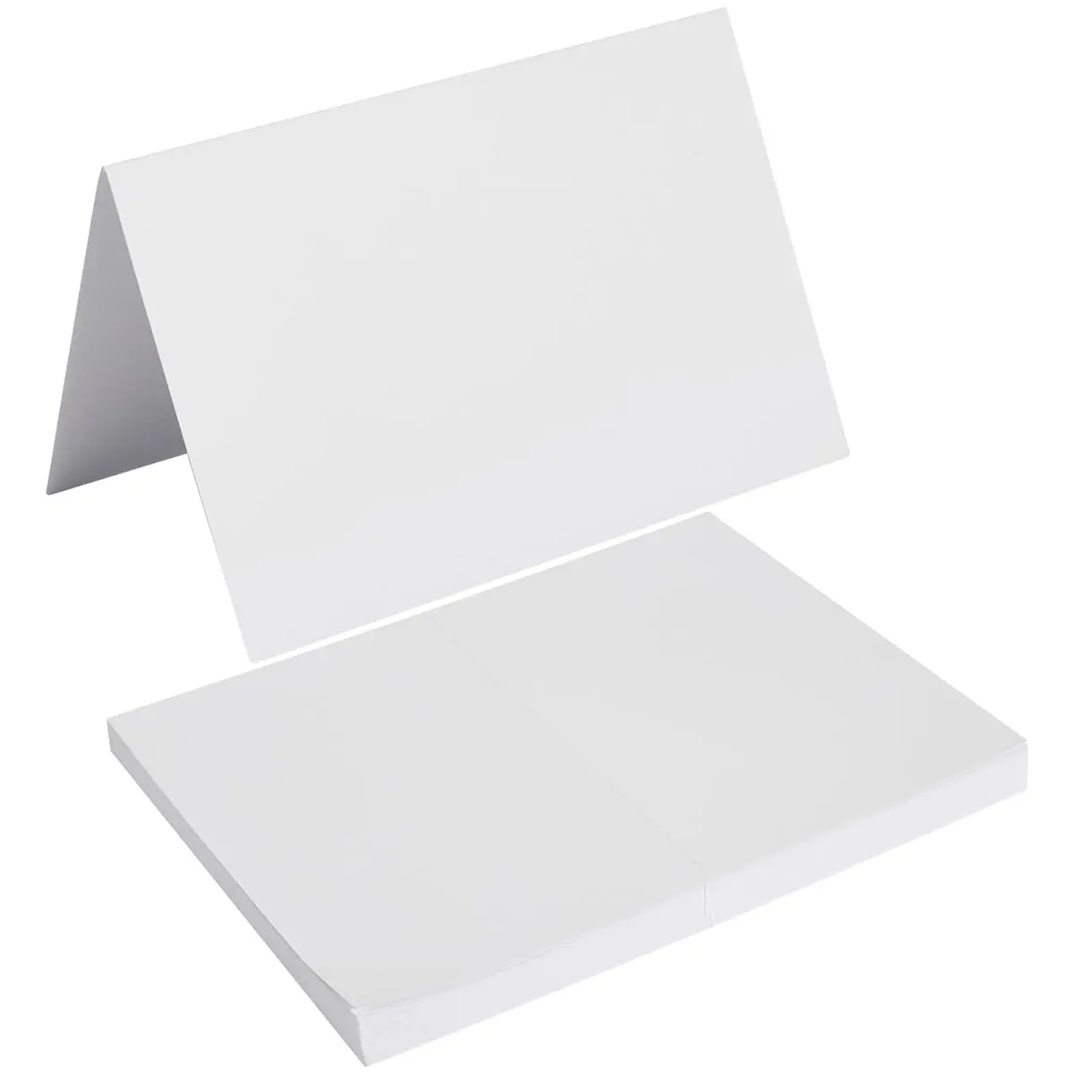 Toperd 50 Pack White Folded Cardstock Greeting Cards | 4x6 Inches, Blank, Premium 250GSM Paper - main product image