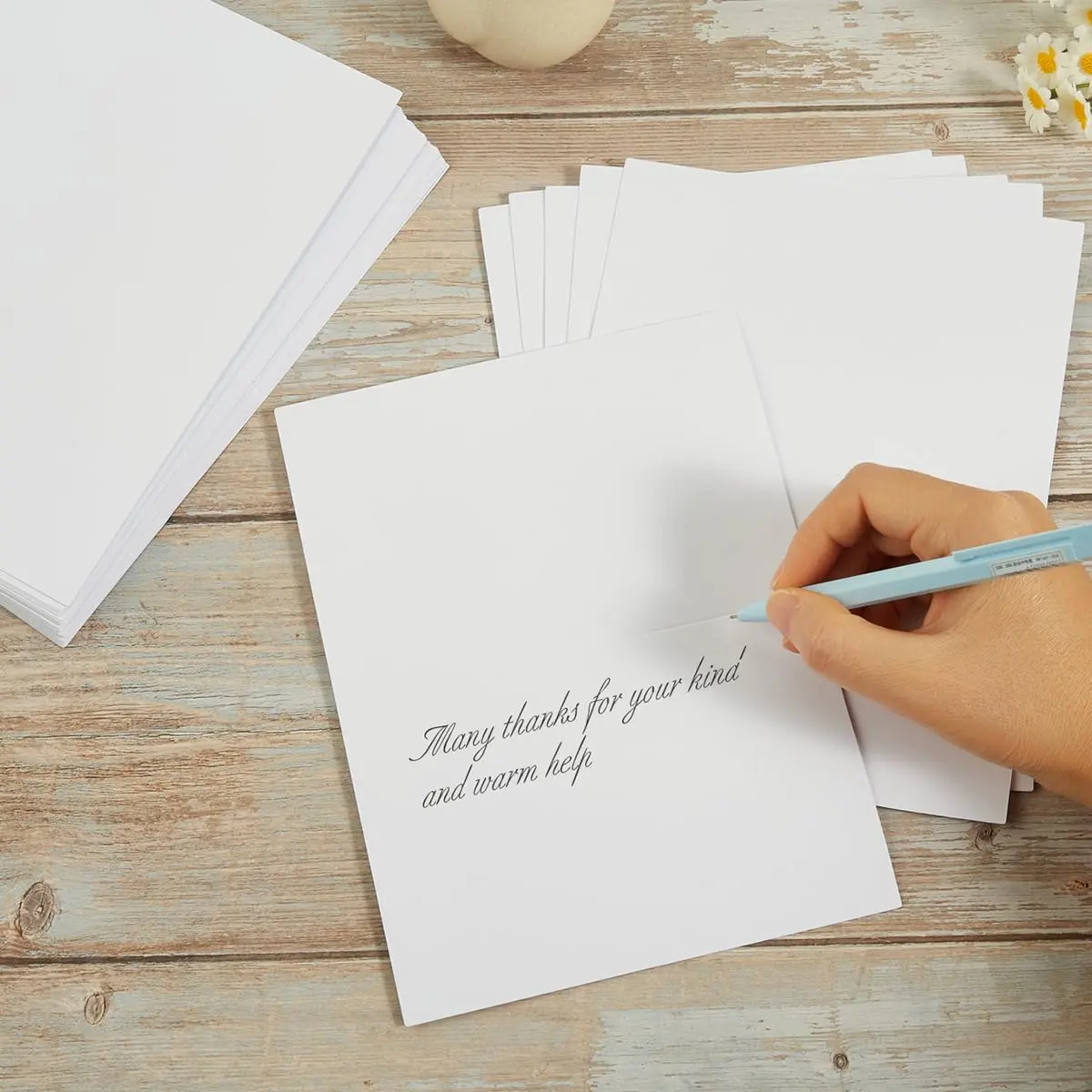 Toperd 50 Pack White Folded Cardstock Greeting Cards | 4x6 Inches, Blank, Premium 250GSM Paper - view 5
