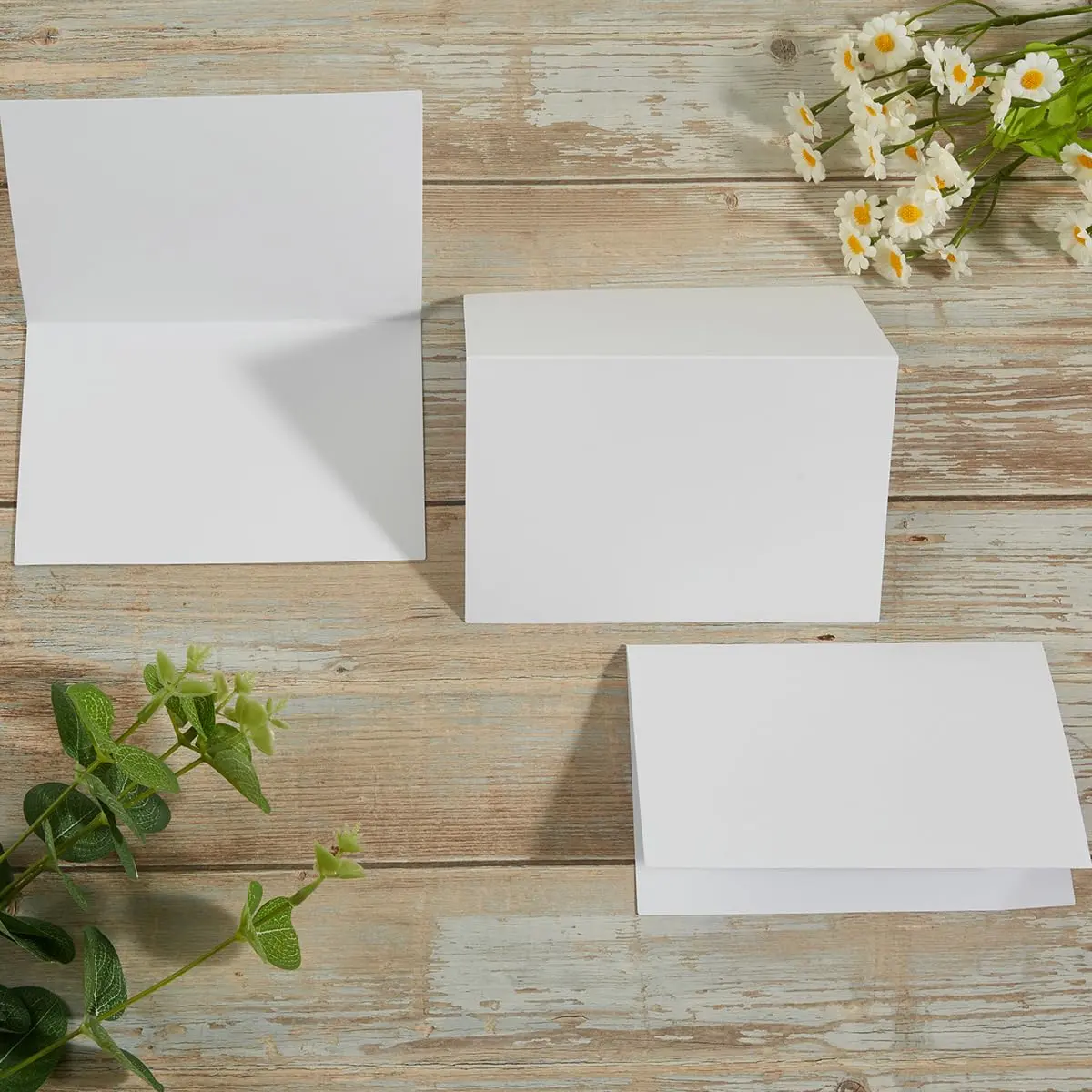 Toperd 50 Pack White Folded Cardstock Greeting Cards | 4x6 Inches, Blank, Premium 250GSM Paper - view 6