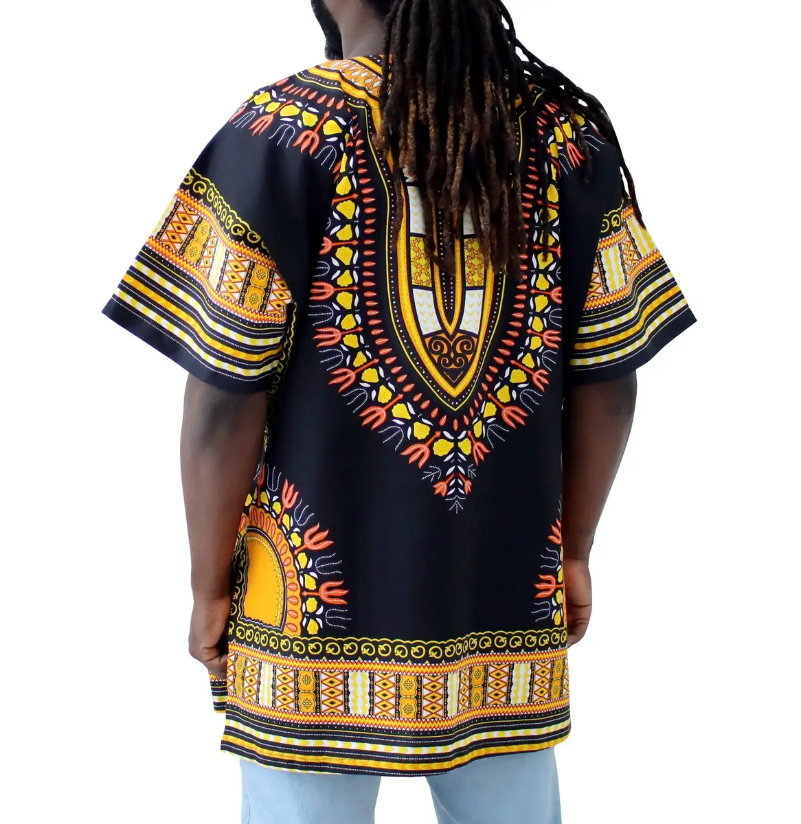 DA'IKI Dashiki Cotton Shirt African Tribal Kaftan Unisex X-Large | Vibrant Summer Cotton - view 5