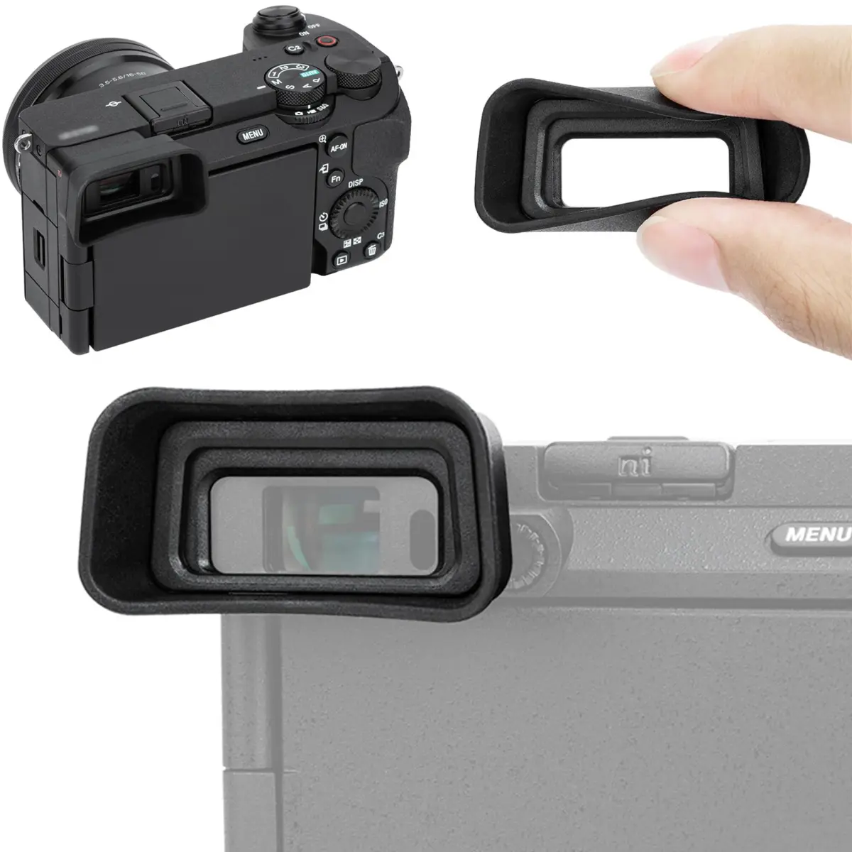 Kiorafoto Extended Eyecup for Sony A6700 Camera | Blocks Stray Light & Protects Viewfinder - main product image