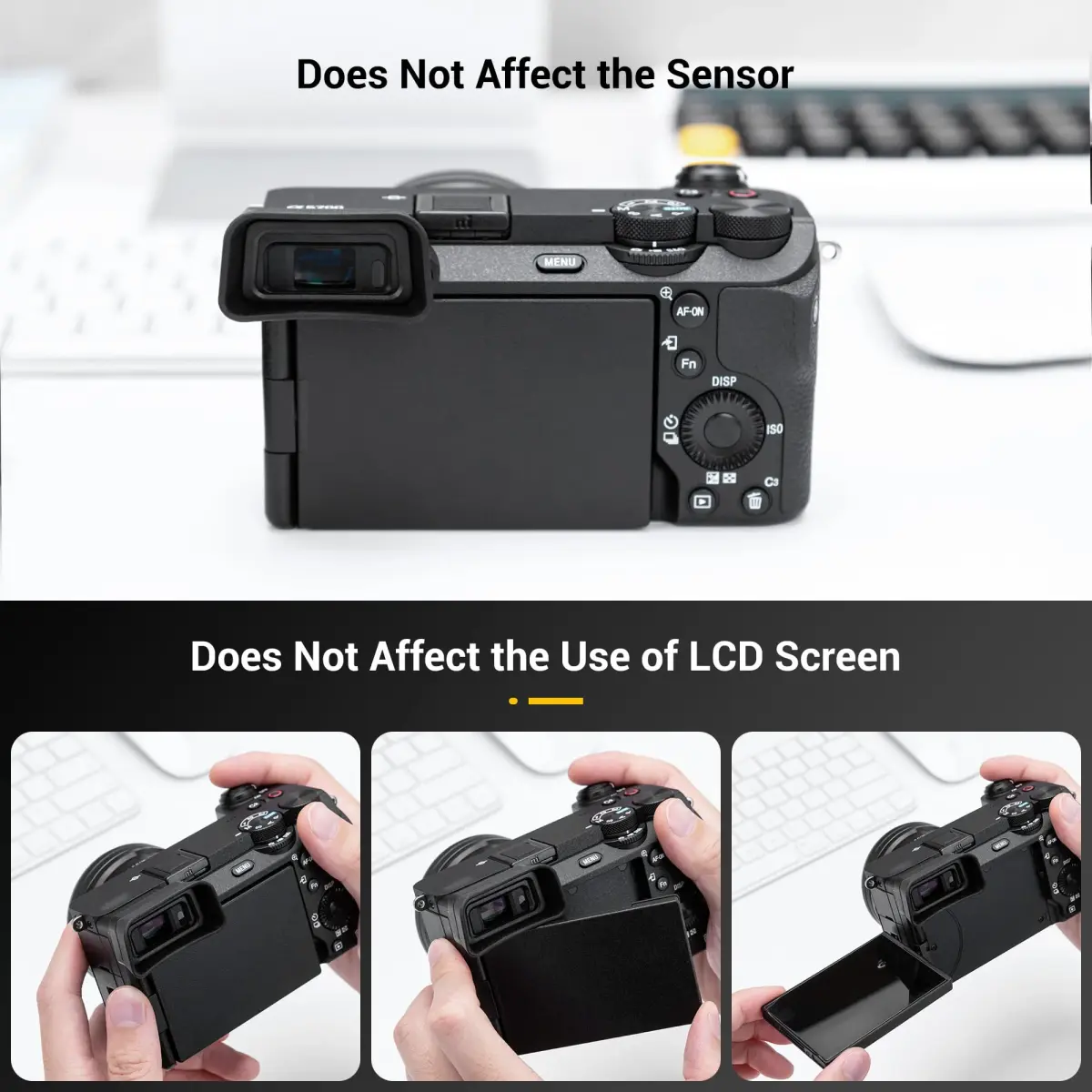 Kiorafoto Extended Eyecup for Sony A6700 Camera | Blocks Stray Light & Protects Viewfinder - view 5