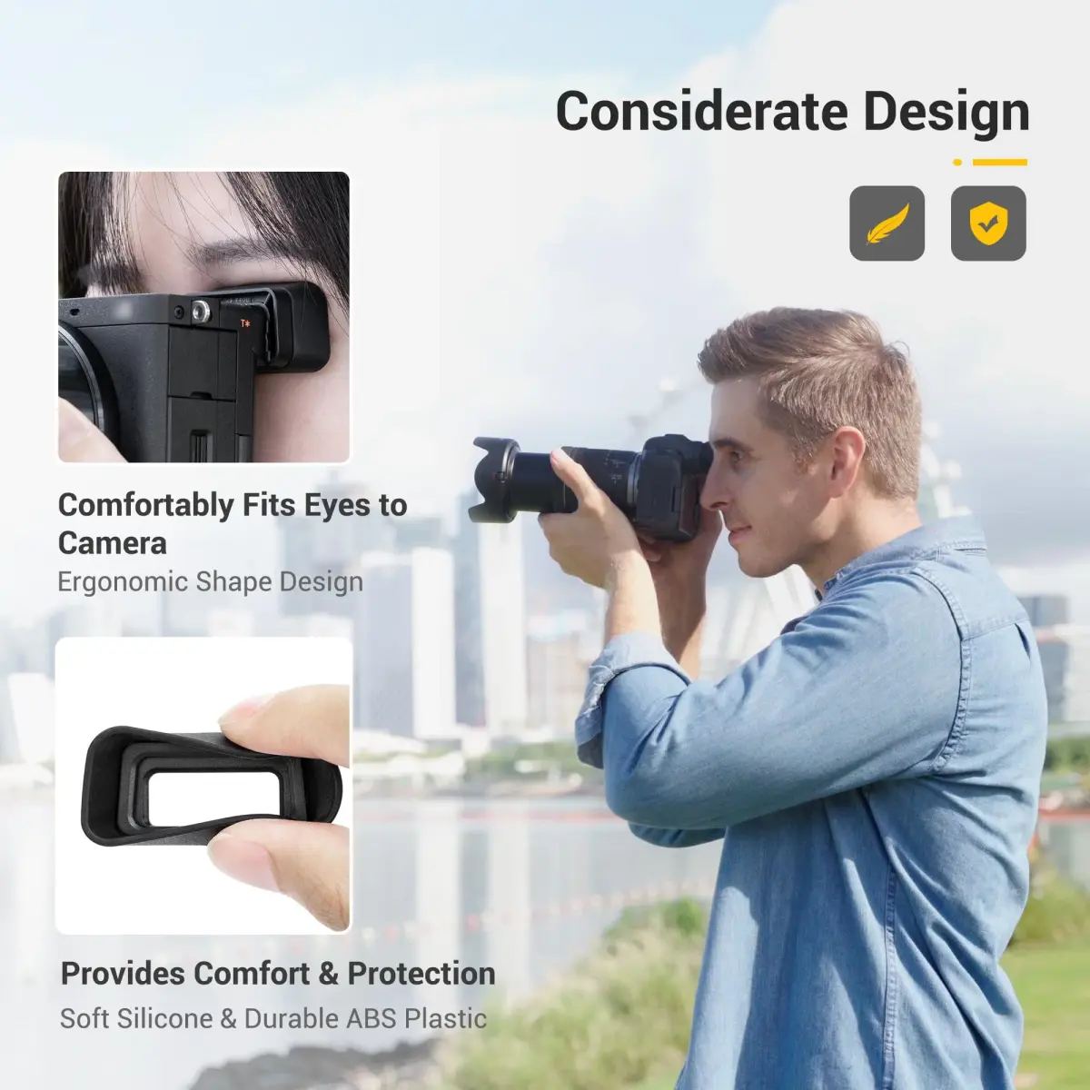 Kiorafoto Extended Eyecup for Sony A6700 Camera | Blocks Stray Light & Protects Viewfinder - view 3