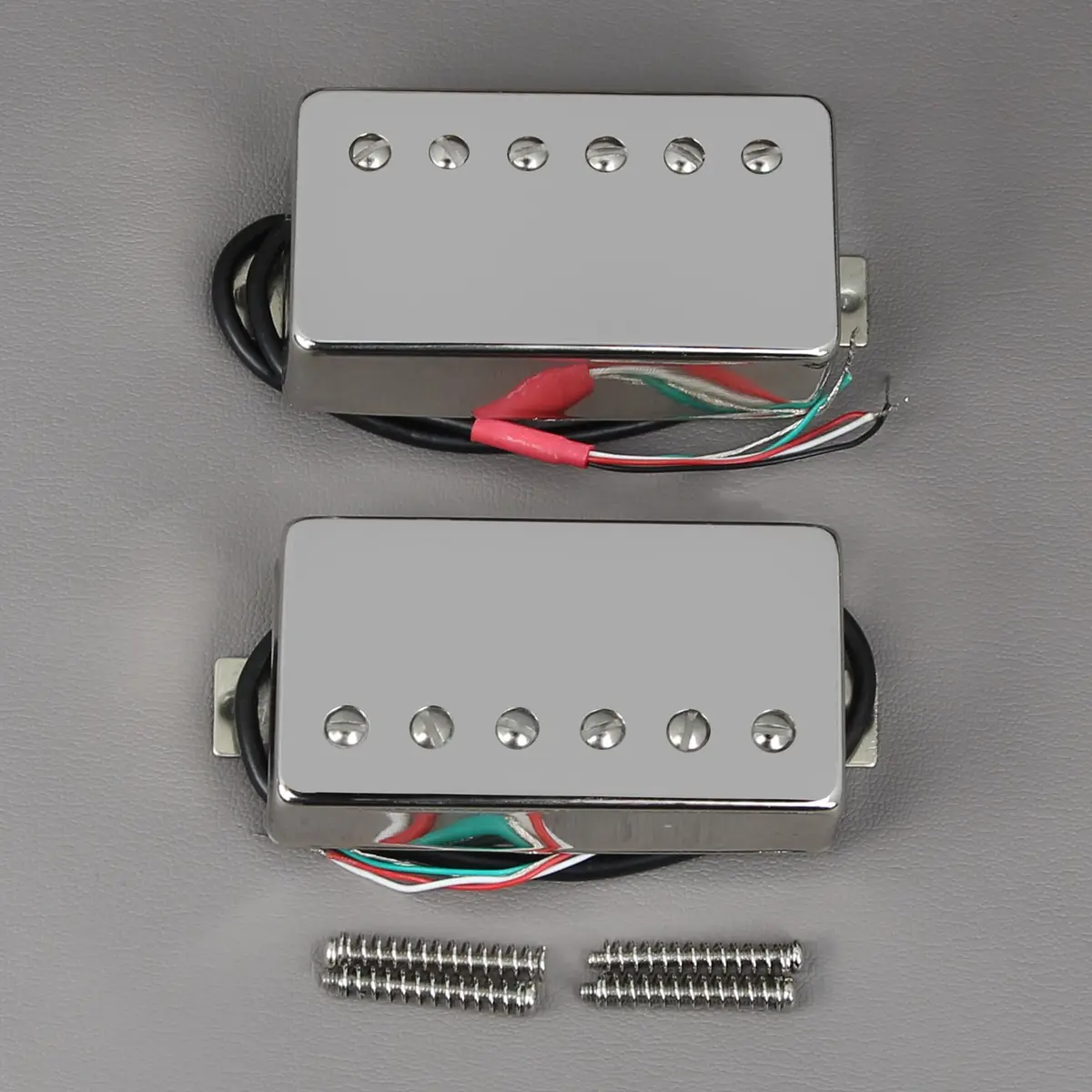 FLEOR Alnico 5 Guitar Humbucker Pickup Set Chrome Neck+Bridge Pickup | 7-8kΩ Neck, 14-15kΩ Bridge - view 4