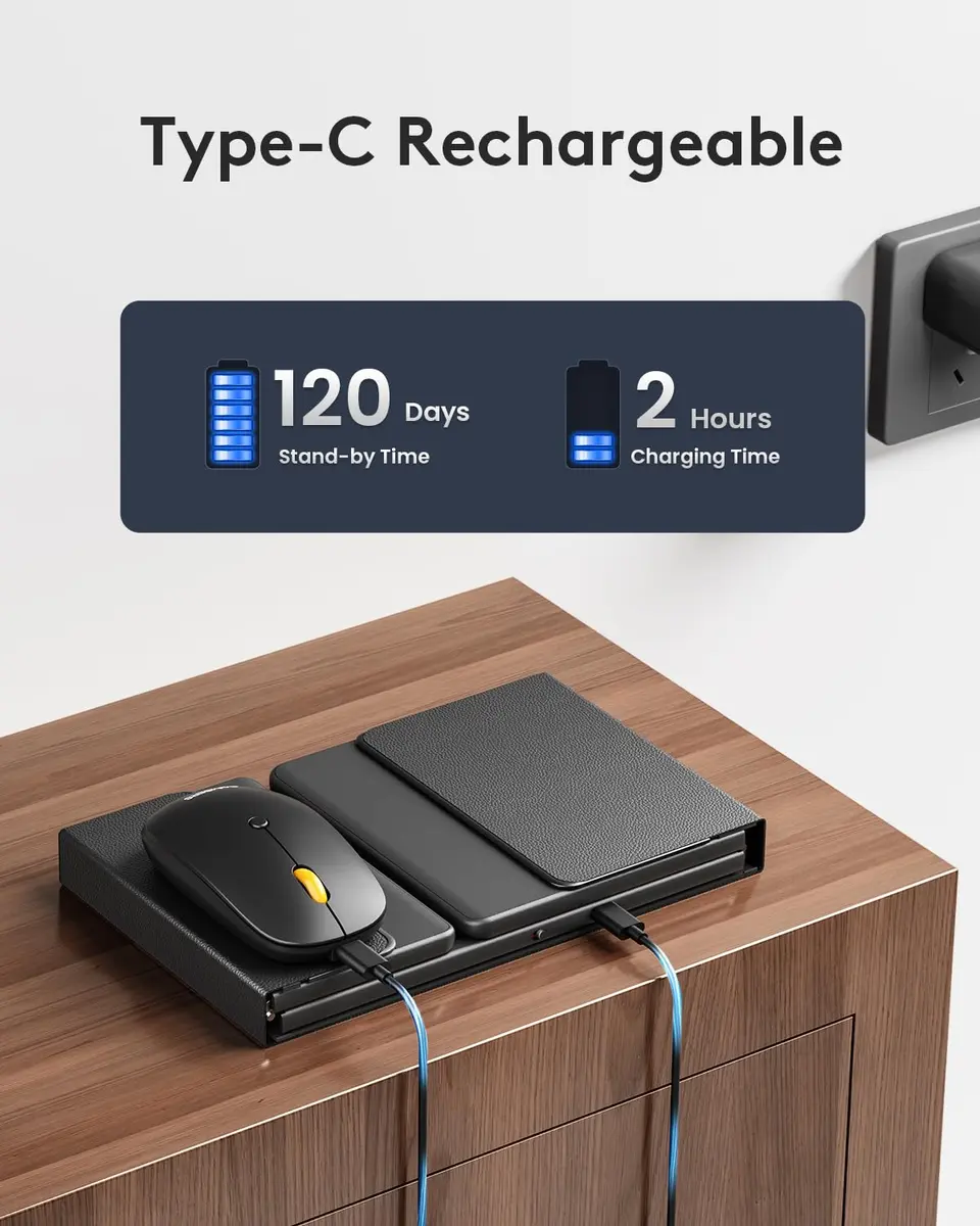 Samsers Foldable Keyboard and Mouse Combo, Full-Size Portable Travel Keyboard & Rechargeable Wireless Mouse | Bluetooth 5.0 + 2.4G - view 7