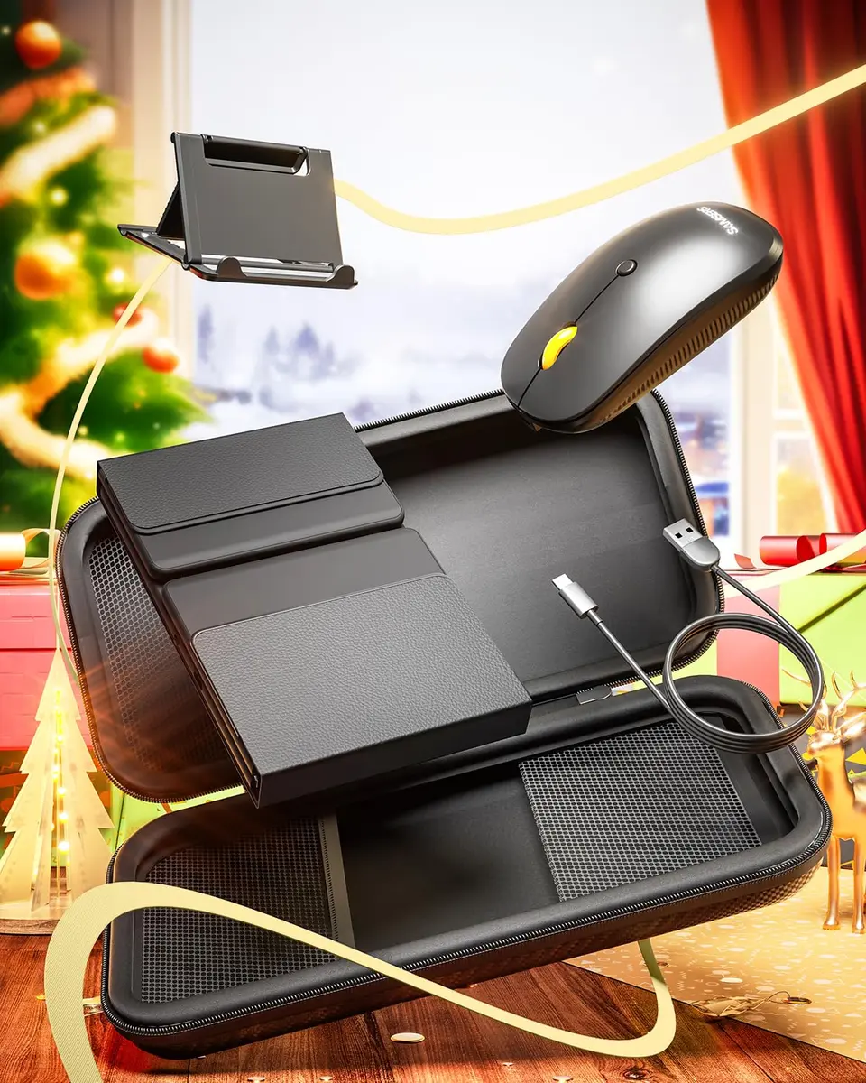 Samsers Foldable Keyboard and Mouse Combo, Full-Size Portable Travel Keyboard & Rechargeable Wireless Mouse | Bluetooth 5.0 + 2.4G - view 9