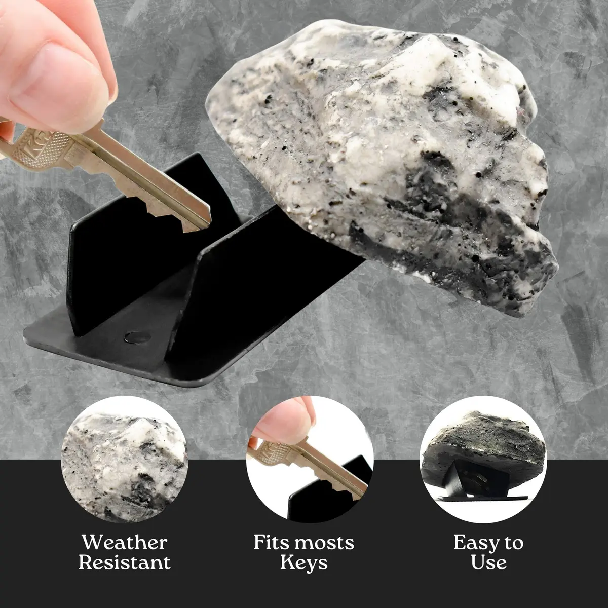 Performore Realistic Fake Rock Key Holder 2-Pack | Outdoor Hidden Safe for House Yard Garden - view 2