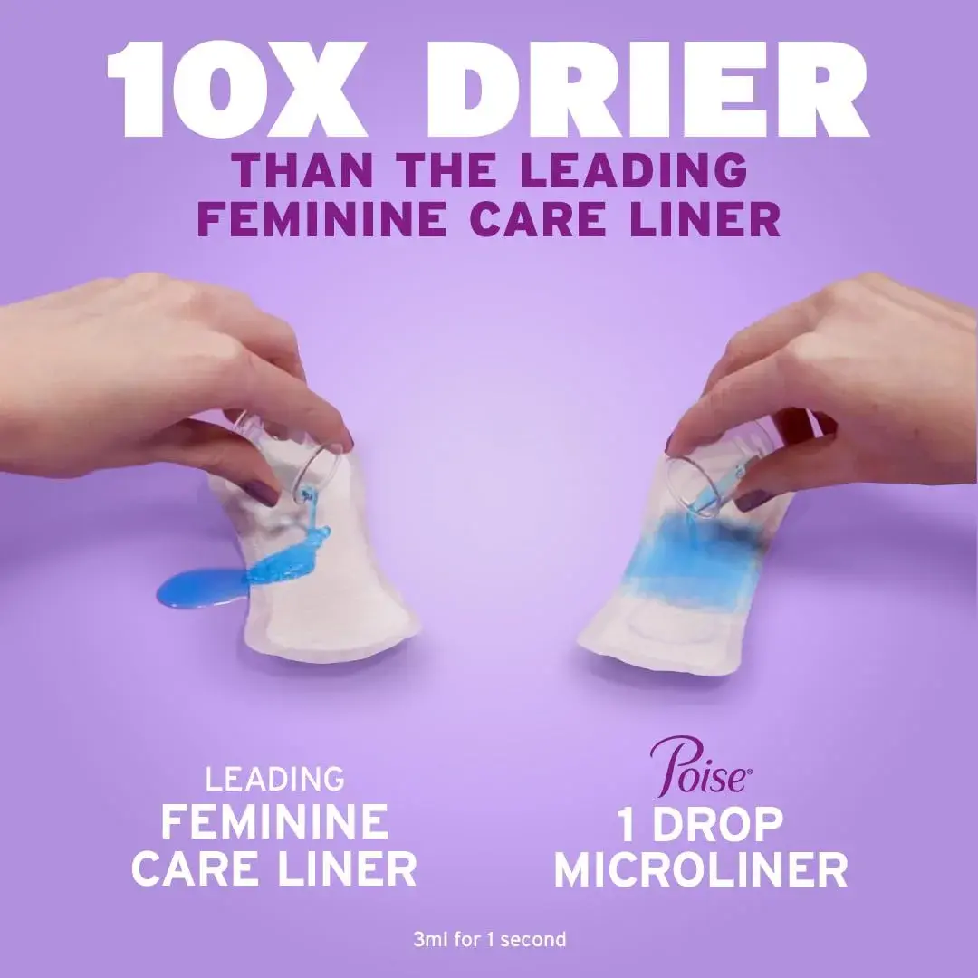 Poise Daily Microliners Incontinence Panty Liners 50 Count | 10x Drier Than Leading Feminine Care Liner - view 5