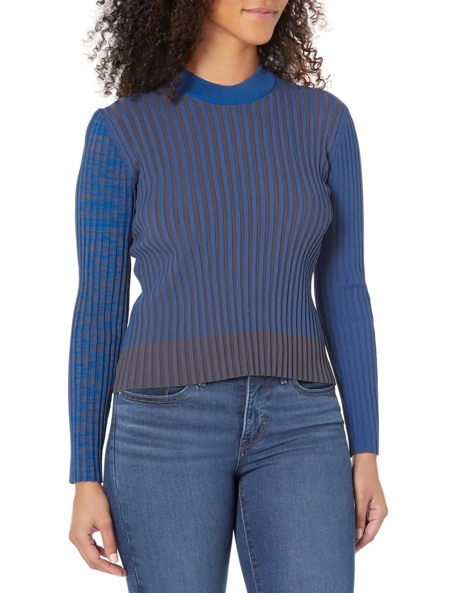 DREYDEN Sweater in India | High Neck Blue Knit | Classic Fit (20in) - main product image