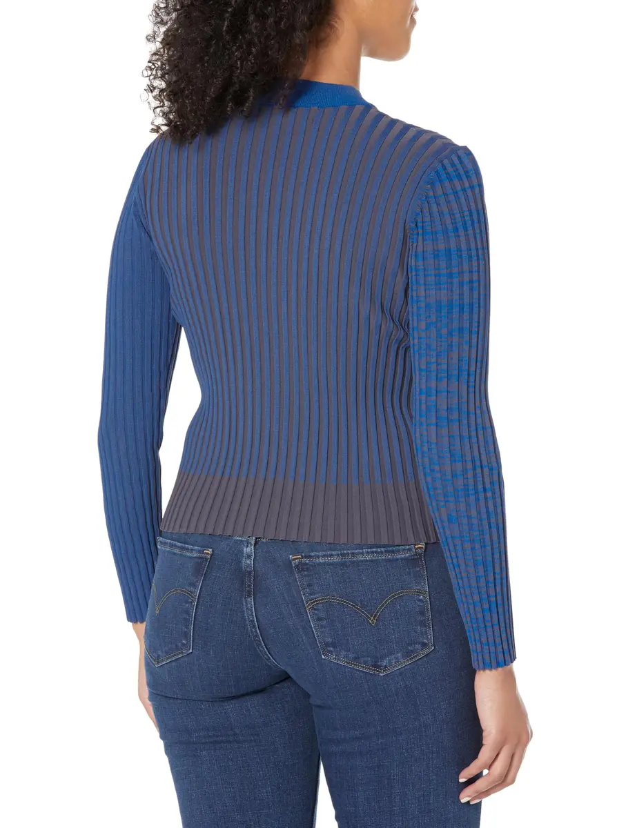 DREYDEN Sweater in India | High Neck Blue Knit | Classic Fit (20in) - view 2