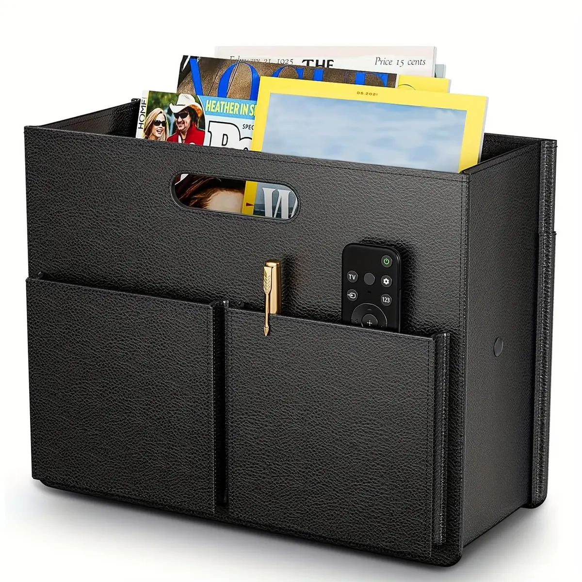 ABC life Magazine Holder, Floor Magazine Rack, Black | Elegant & Stable Floor Storage - main product image