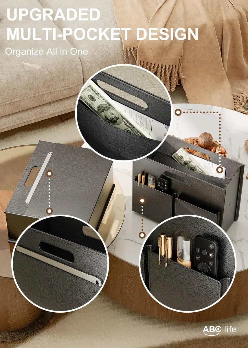 ABC life Magazine Holder, Floor Magazine Rack, Black | Elegant & Stable Floor Storage - view 3