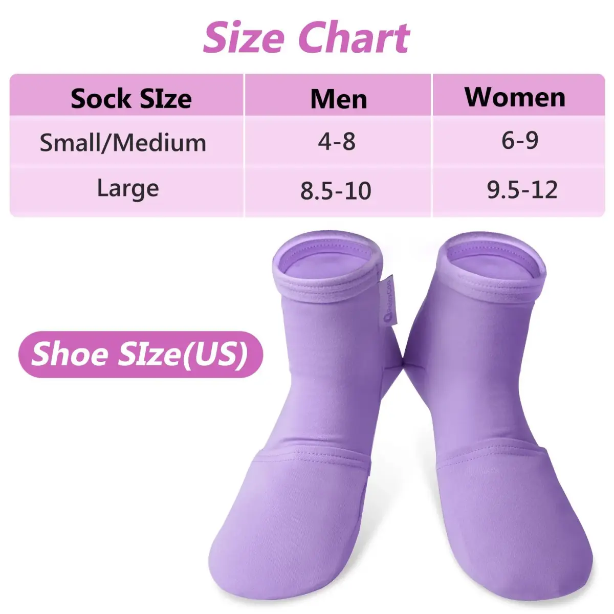 RelaxCoo Cold Therapy Socks & Hand Ice Pack Gloves, Purple, Large | For Neuropathy, Arthritis, Plantar Fasciitis Pain Relief - view 3