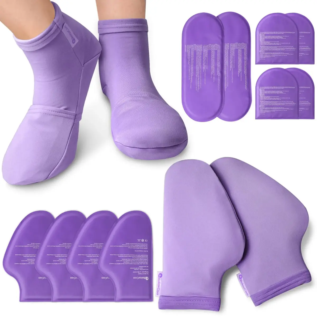 RelaxCoo Cold Therapy Socks & Hand Ice Pack Gloves S/M | Soothing Relief for Chemotherapy Neuropathy - main product image