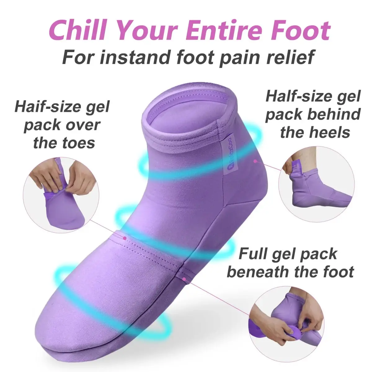 RelaxCoo Cold Therapy Socks & Hand Ice Pack Gloves S/M | Soothing Relief for Chemotherapy Neuropathy - view 5