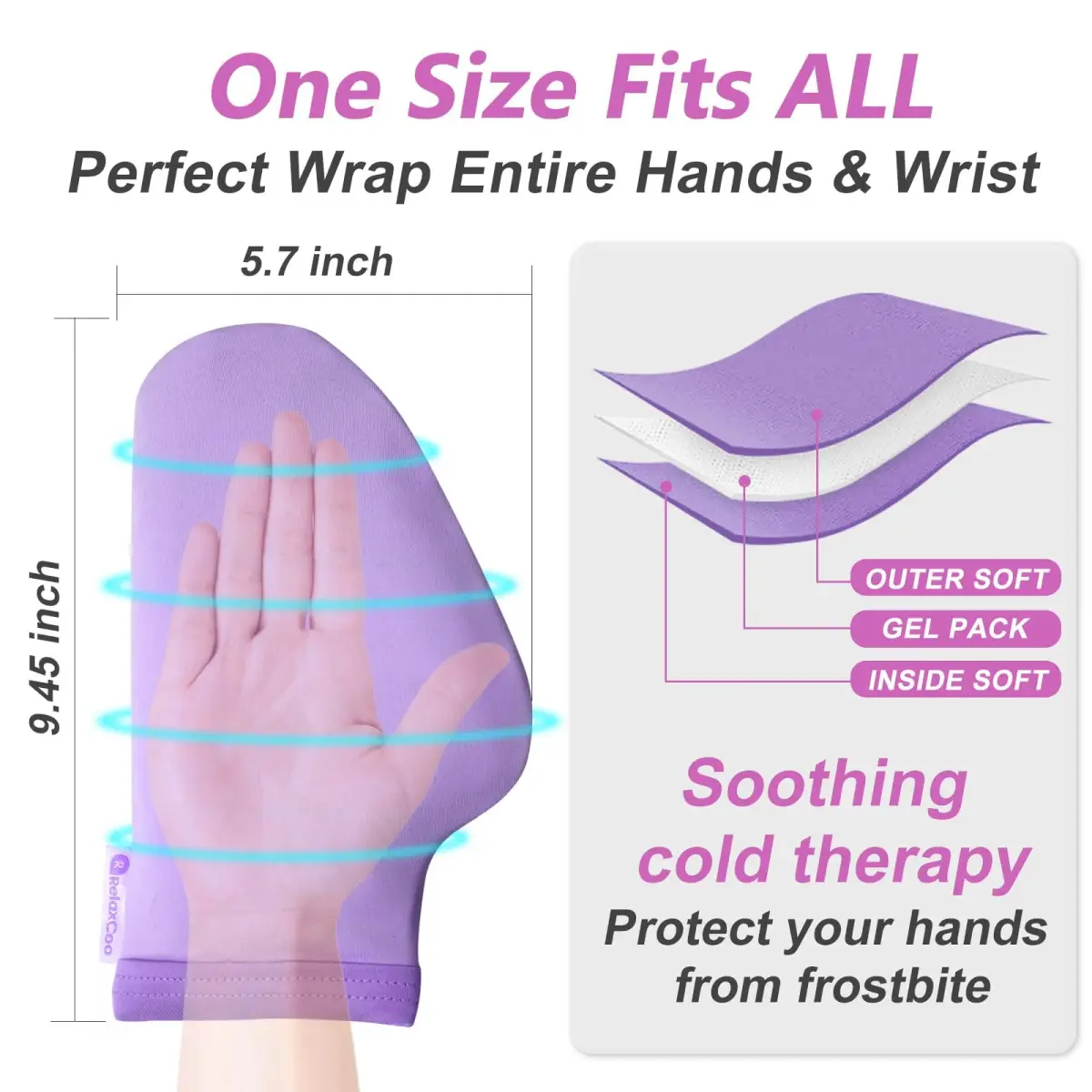 RelaxCoo Cold Therapy Socks & Hand Ice Pack Gloves S/M | Soothing Relief for Chemotherapy Neuropathy - view 4