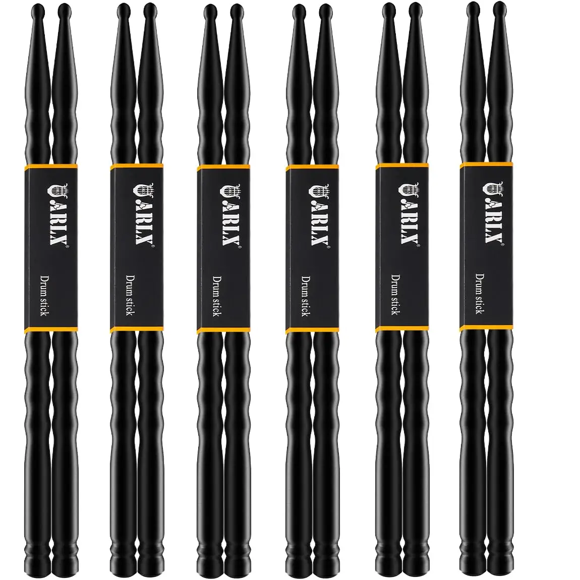ARLX 5A Carbon Fiber Drum Sticks 6 Pair Pack | Durable & Unique Wave Grip - main product image