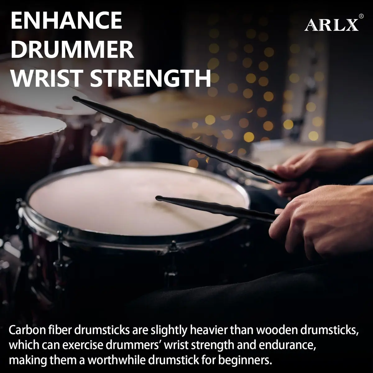 ARLX 5A Carbon Fiber Drum Sticks 6 Pair Pack | Durable & Unique Wave Grip - view 5