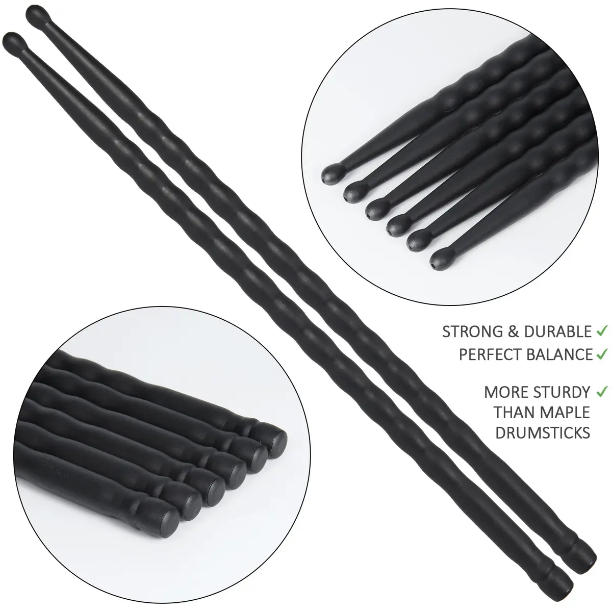 ARLX 5A Carbon Fiber Drum Sticks 6 Pair Pack | Durable & Unique Wave Grip - view 3