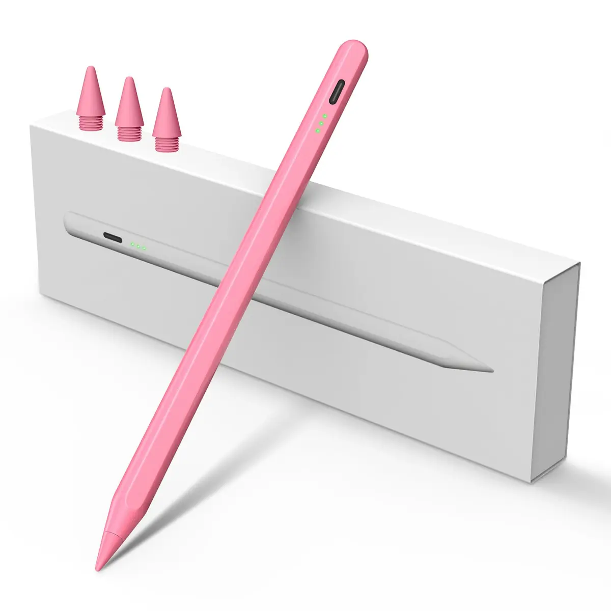 MEKO Stylus Pen for iPad 2018-2026, Pink | Tilt & Palm Rejection, Fast Charging, 1.5mm Fine Tip - main product image
