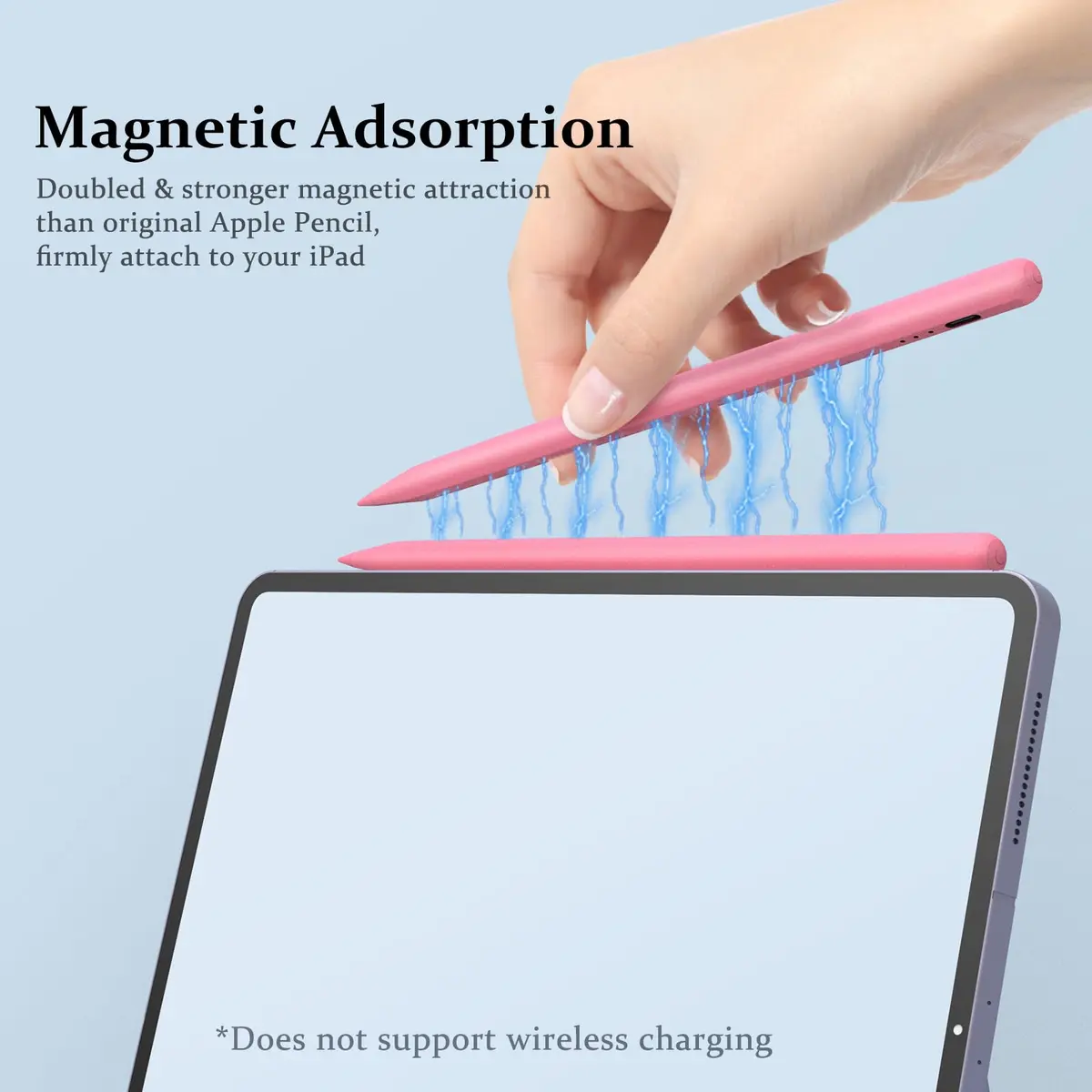 MEKO Stylus Pen for iPad 2018-2026, Pink | Tilt & Palm Rejection, Fast Charging, 1.5mm Fine Tip - view 6