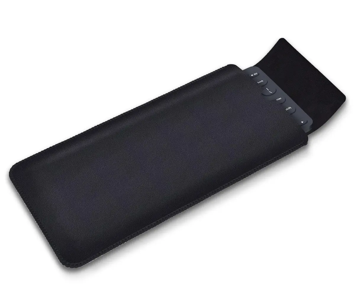 LEZE Protective Keyboard Sleeve Case for Logitech K380 & Pebble 2, Black | Travel-Ready PU Leather Bag - main product image