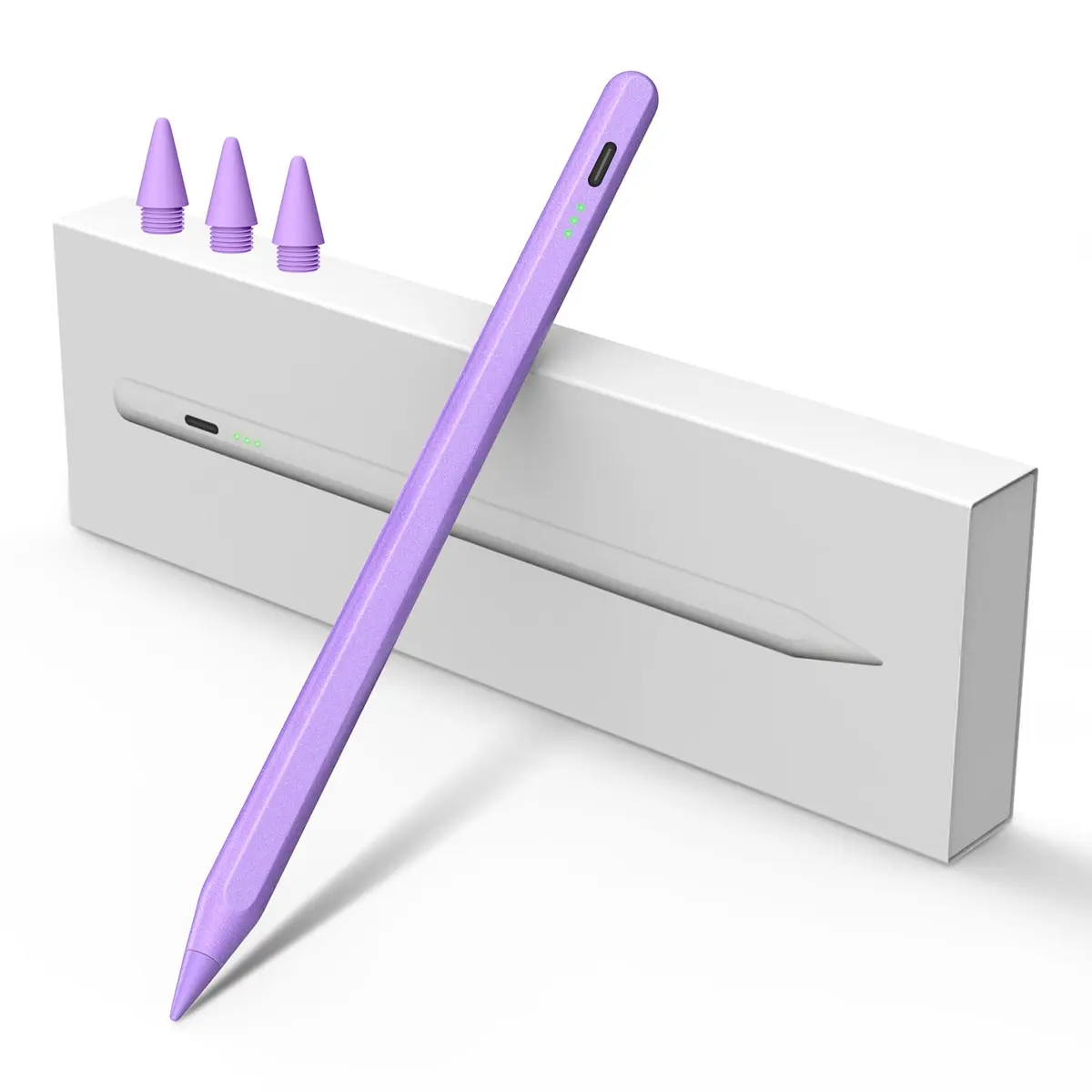 MEKO Stylus Pen for iPad 2018-2026 | Ultra-Fine Tip, Palm Rejection, Fast Charging (Purple) - main product image