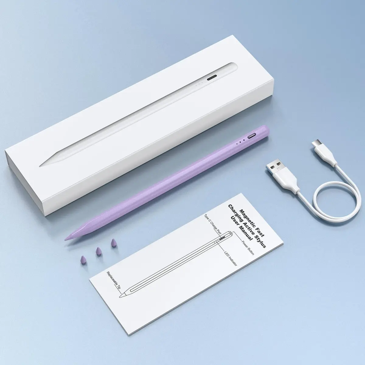 MEKO Stylus Pen for iPad 2018-2026 | Ultra-Fine Tip, Palm Rejection, Fast Charging (Purple) - view 7