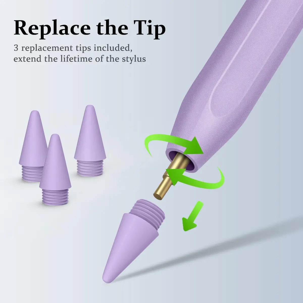 MEKO Stylus Pen for iPad 2018-2026 | Ultra-Fine Tip, Palm Rejection, Fast Charging (Purple) - view 3