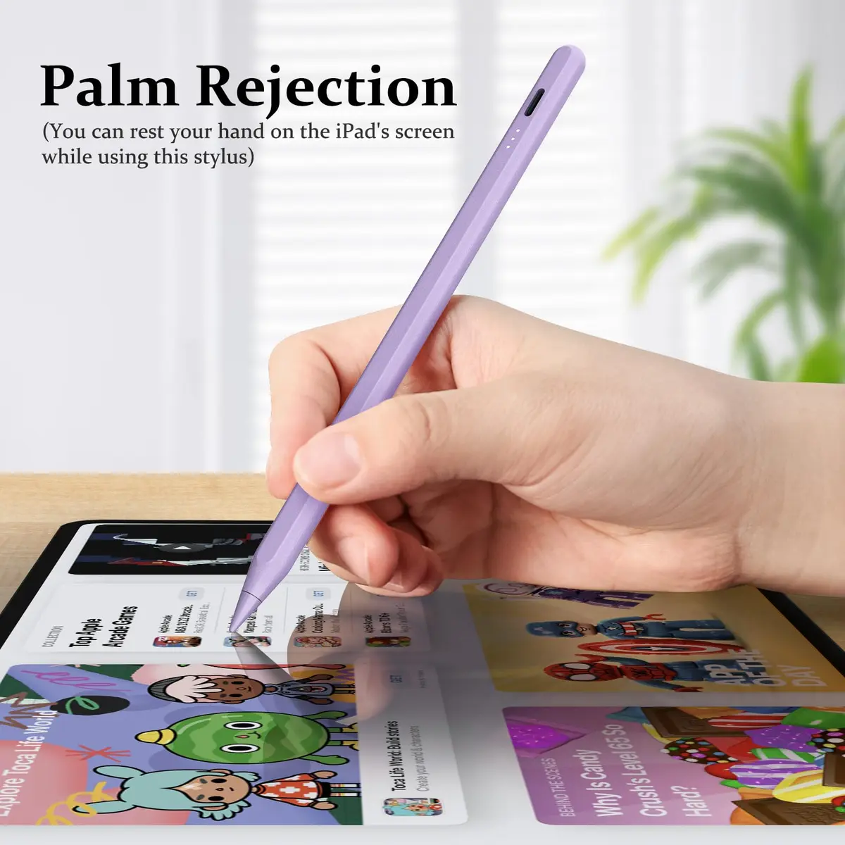 MEKO Stylus Pen for iPad 2018-2026 | Ultra-Fine Tip, Palm Rejection, Fast Charging (Purple) - view 4