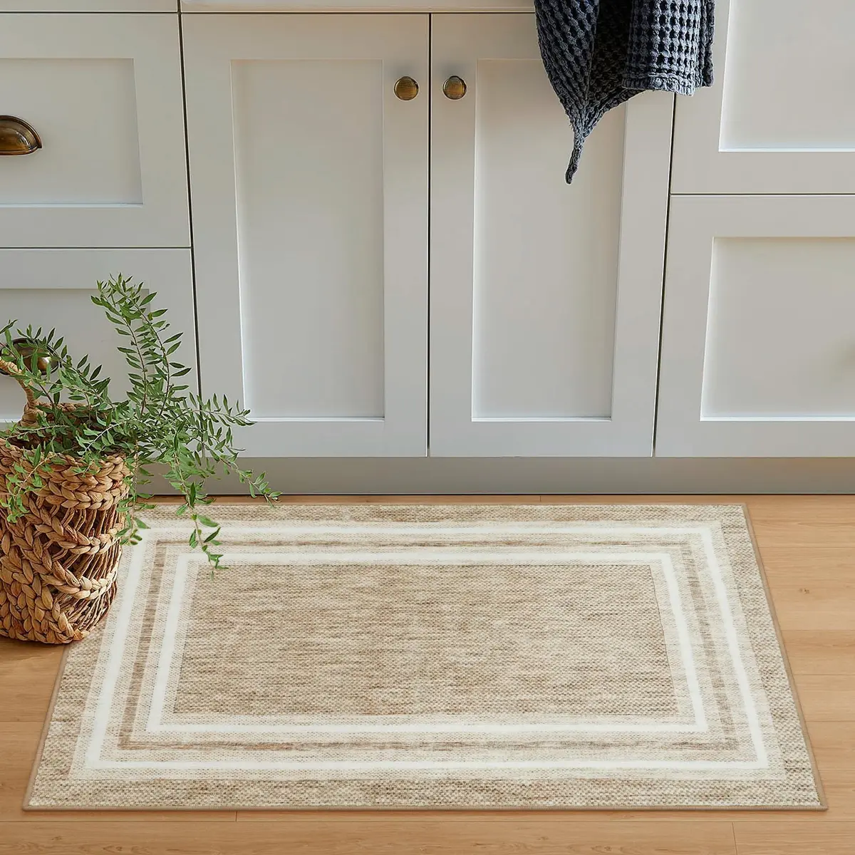 OJIA Modern Bohemian Border Area Rug 0.71m x 0.91m (2'x3') | Non-Slip, Washable, Low Pile for Entryway & Kitchen - main product image